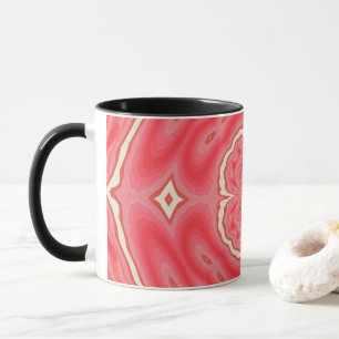 Caneca Estrela Branca E Trevo Vermelho Caleidoscópio