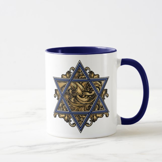 Caneca Estrela de David Dourado (Direita)
