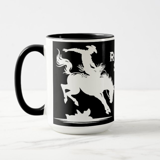 Caneca Estrela de Rodeio Personalizada Preto e Branco (Esquerda)