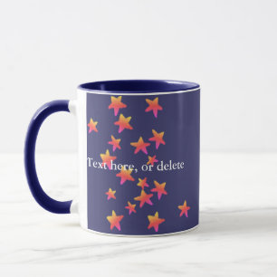 Caneca Estrelas amarelas brancas personalizadas