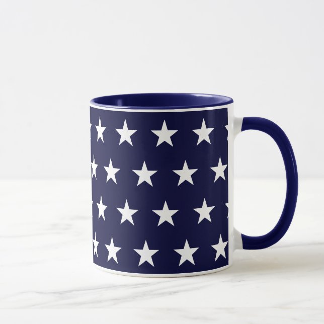 Caneca Estrelas Azul Marinho e Branco (Direita)