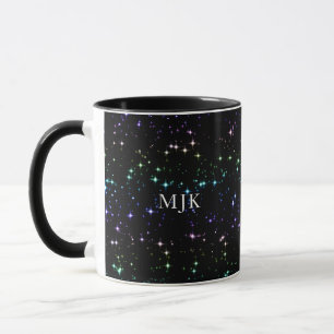 Caneca Estrelas brilhantes do Arco-Íris no Céu Noturno