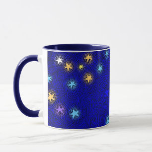 Caneca Estrelas Coloridas Vintage Etching Mug