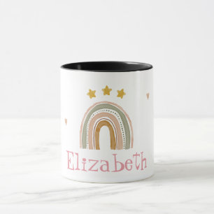 Caneca Estrelas Corações Arco-íris Fofos