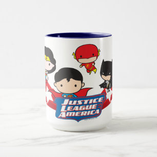 Caneca Estrelas da Liga da Justiça de Chibi