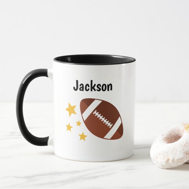 Caneca Estrelas de futebol de crianças personalizadas (Com Donut)