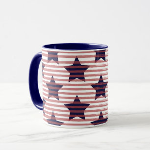 Caneca Estrelas e Stripes 4 de julho América Chic