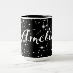 Caneca Estrelas Grelhas em Preto