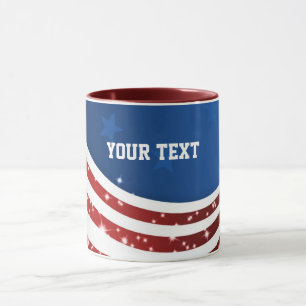 Caneca Estrelas temáticas americanas personalizáveis