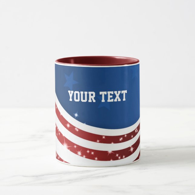 Caneca Estrelas temáticas americanas personalizáveis (Centro)