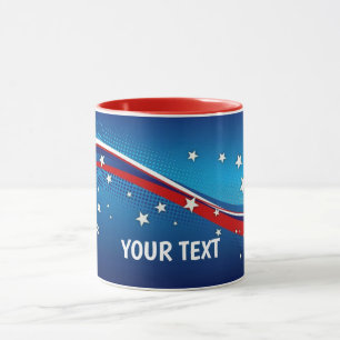 Caneca Estrelas temáticas americanas personalizáveis