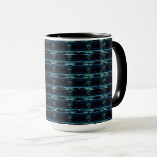 Caneca Estrelas Verdes Azuis do Arco-Íris, Padrão Artdeco