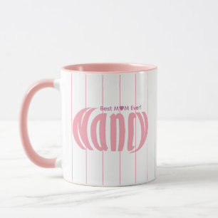 Caneca Estrias de Rosas claro de "Nancy" Personalizadas, 