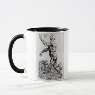 Caneca Estrutura da musculatura de um homem (b/w negativo