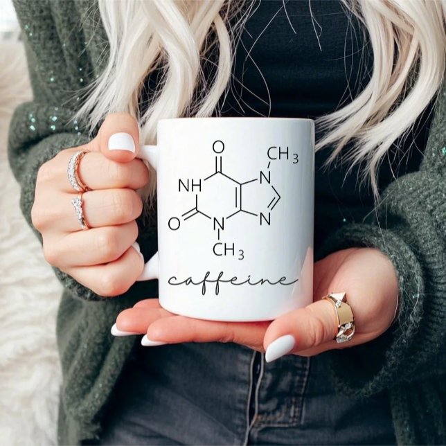 Caneca Estrutura Química da Caffeine Molecule (Criador carregado)