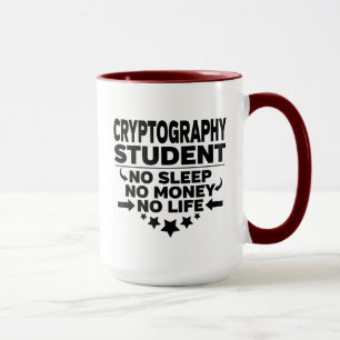 Caneca Estudante de criptografia sem dormir sem dinheiro 