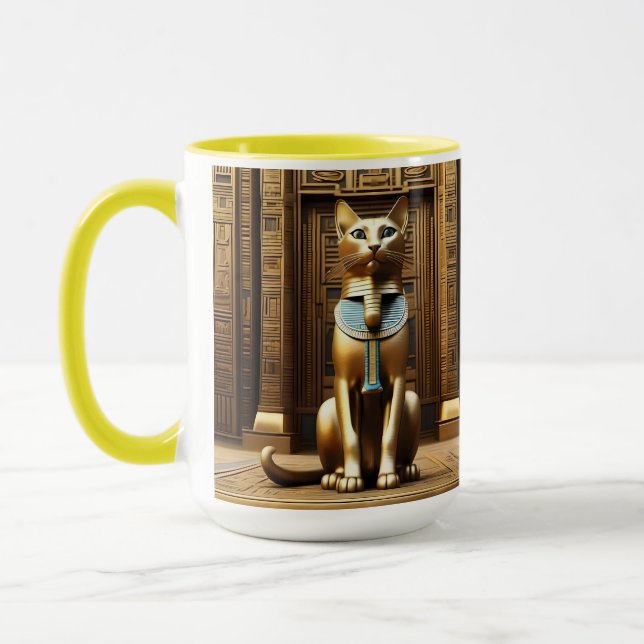 Caneca Eterno Majestade: O Ouro Egípcio Pharaoh Cat (Esquerda)
