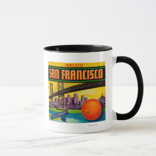 Caneca Etiqueta alaranjada de San Francisco