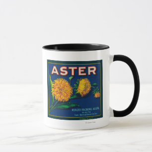 Caneca Etiqueta da caixa do citrino da marca do áster