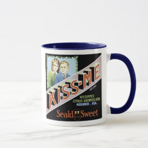 Caneca Etiqueta de Fruta de Seald Sweet Vintage Kiss-me