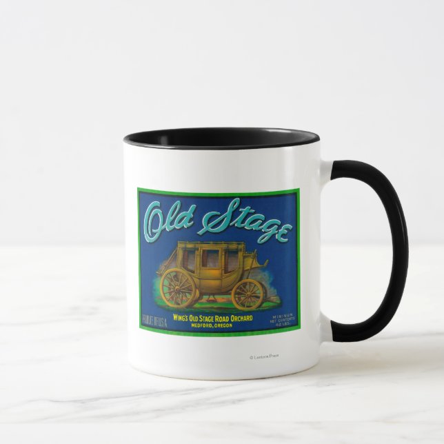 Caneca Etiqueta de Taxa de Pear de Palco AntigoMedford, O (Direita)
