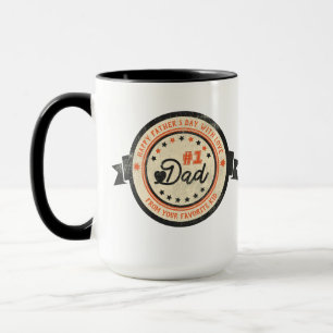 Caneca Etiqueta de Vintage Personalizada do PAI Nº 1