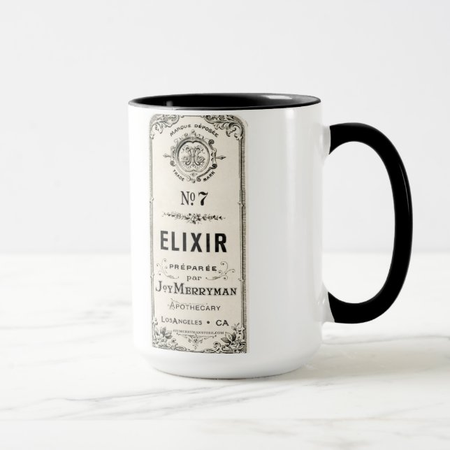 Caneca Etiqueta do elixir do Apothecary do vintage (Direita)