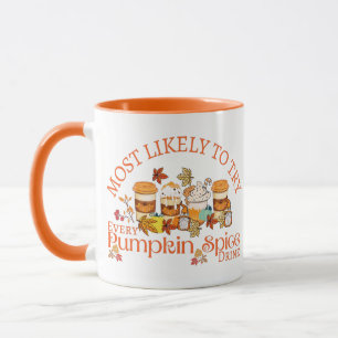 Caneca Eu Adoro Bebidas De Especiarias De Abóbora