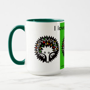 Caneca Eu adoro ECHIDNAS - Natureza - Vida selvagem - Ver