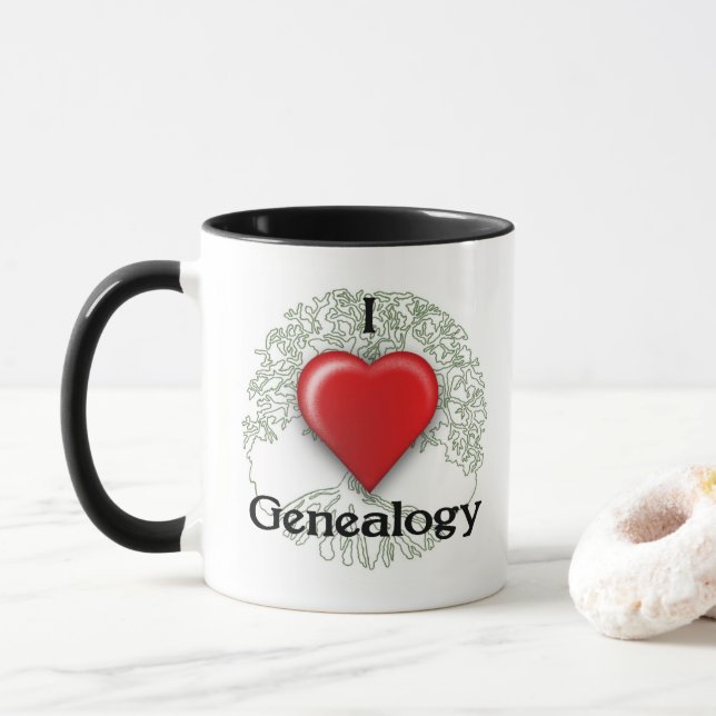 Caneca Eu adoro Genealogia - Mug Personalizado (Com Donut)