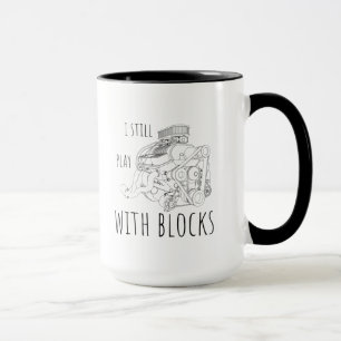 Caneca Eu ainda brinco com blocos engraçados