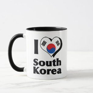 Caneca Eu Amo a Bandeira da Coreia do Sul