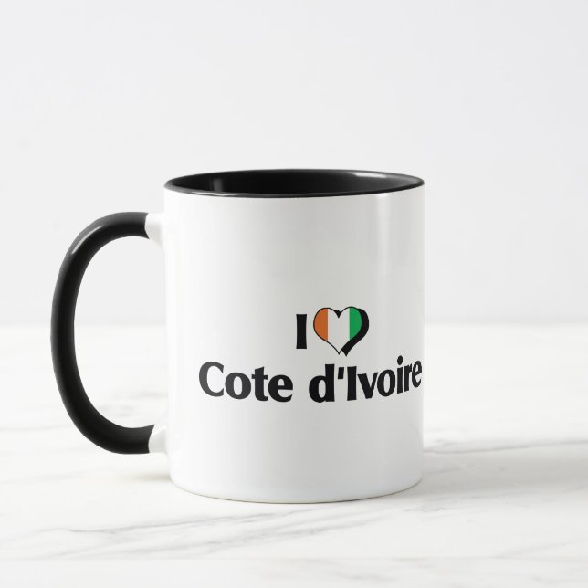 Caneca Eu Amo a Bandeira da Costa do Marfim (Esquerda)