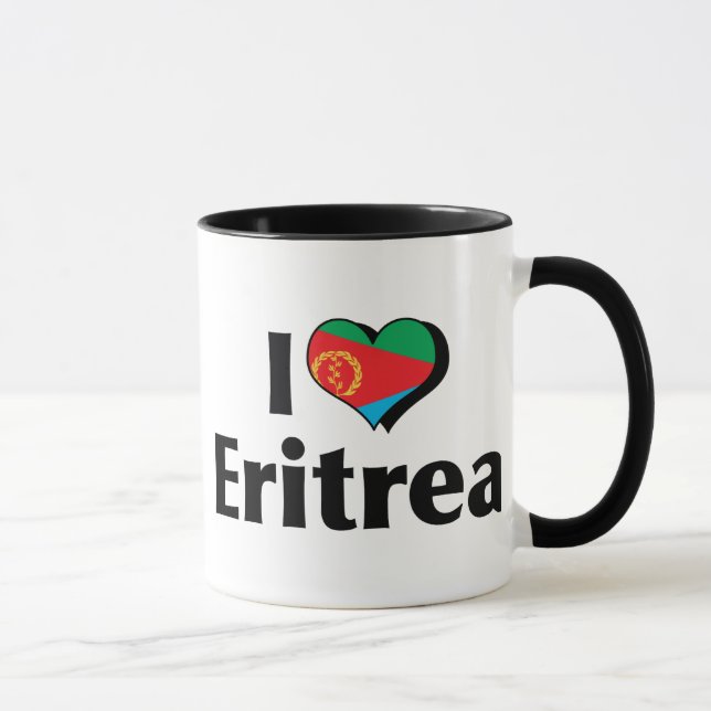 Caneca Eu Amo a Bandeira da Eritreia (Direita)