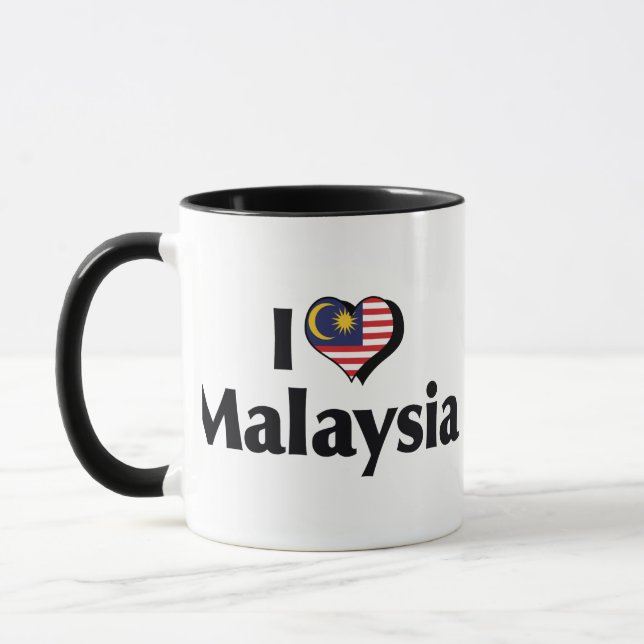 Caneca Eu Amo a Bandeira da Malásia (Esquerda)