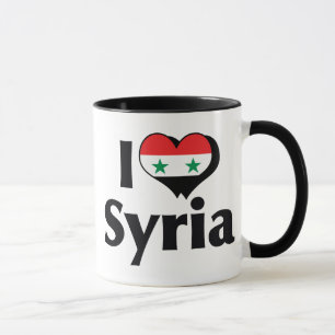Caneca Eu Amo a Bandeira da Síria