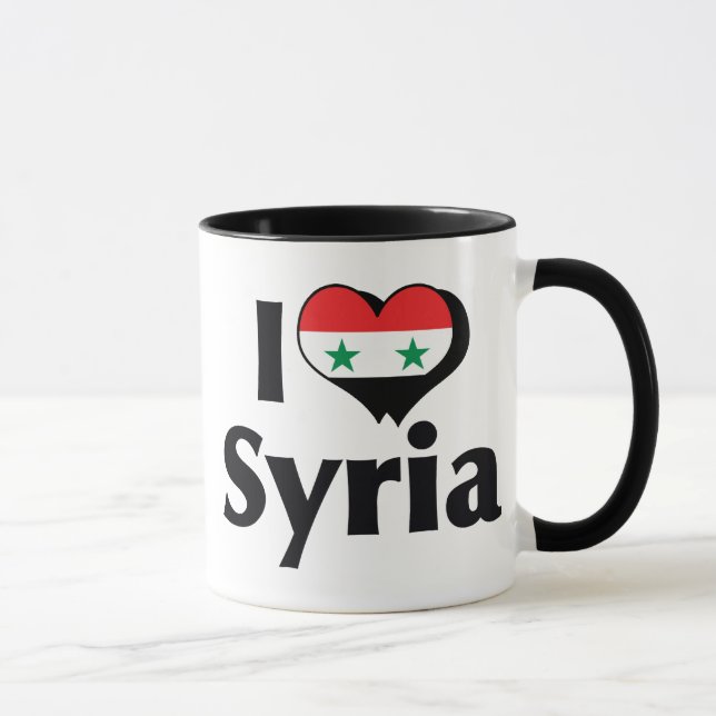 Caneca Eu Amo a Bandeira da Síria (Direita)