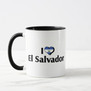 Caneca Eu Amo a Bandeira de El Salvador