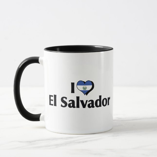 Caneca Eu Amo a Bandeira de El Salvador (Esquerda)