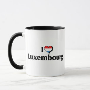 Caneca Eu amo a bandeira de Luxembourg