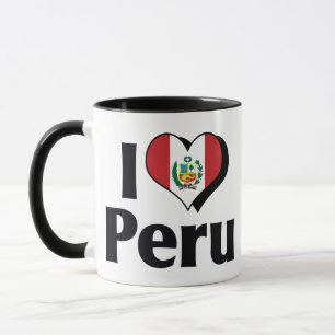 Caneca Eu Amo a Bandeira do Peru