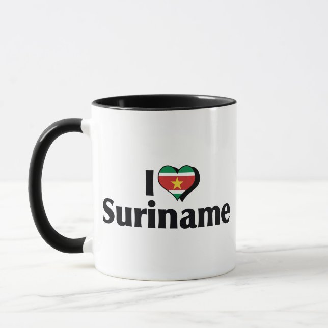 Caneca Eu Amo a Bandeira do Suriname (Esquerda)