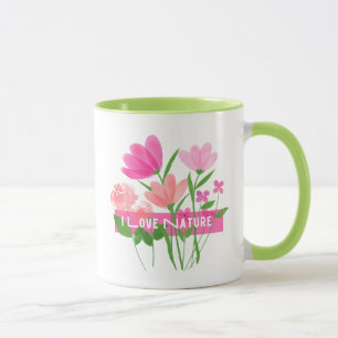 Caneca Eu Amo a Natureza Arte Pintada da Natureza Moderna
