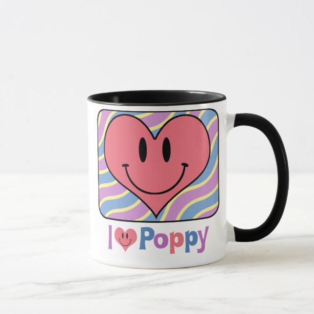 Caneca Eu amo a papoila (Direita)