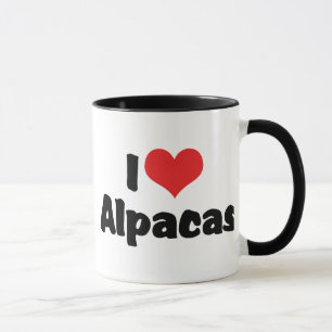 Caneca Eu Amo Alpacas Coração