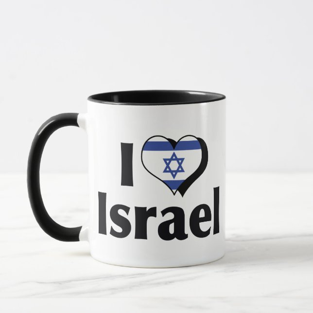 Caneca Eu Amo Bandeira de Israel (Esquerda)