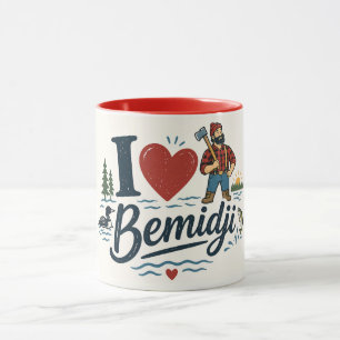 Caneca Eu Amo Bemidji Minnesota Fofo Paul Bunyan