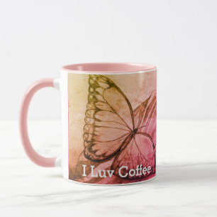 Caneca Eu Amo Borboleta Café