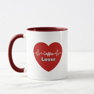 Caneca Eu Amo Café Red Heartbeat Mug - Presente Único