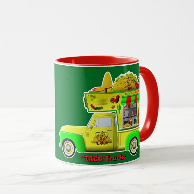 Caneca Eu Amo Caminhões (caminhões de TACO) (Frente Esquerda)